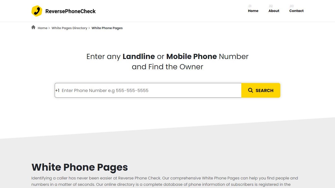 White Phone Pages - ReversePhoneCheck